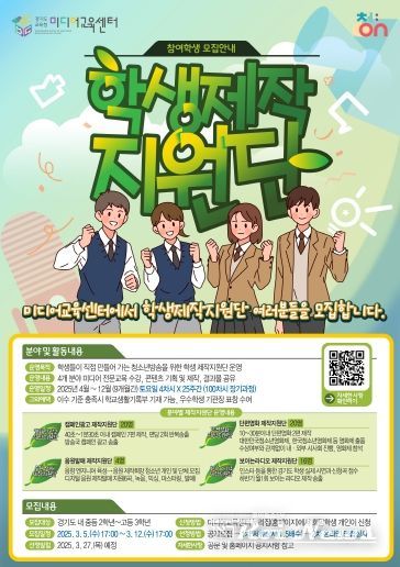 2025 청소년방송 학생 제작지원단 모집 포스터